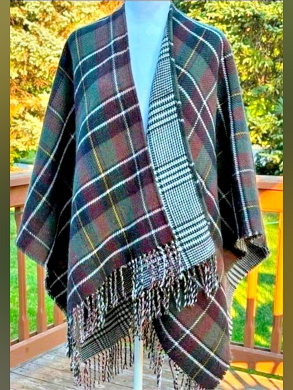 Anthropologie's Barbour Montieth Serape Tartan-print Cape